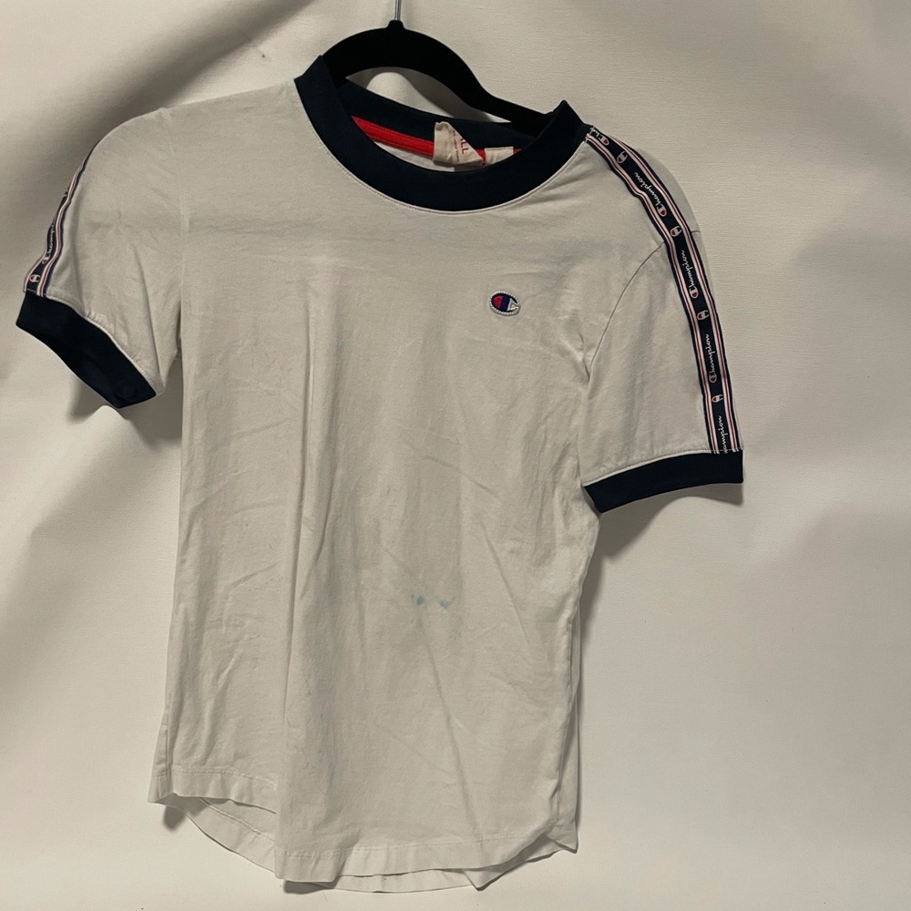 Champion tshirt white and blue